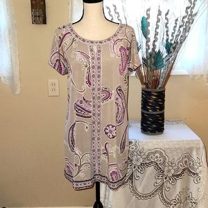Alfani Paisley Print Sack Dress Size Medium. E-17